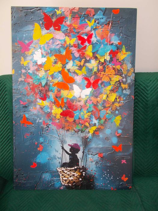 Oprawiony plakat. Jasne motyle