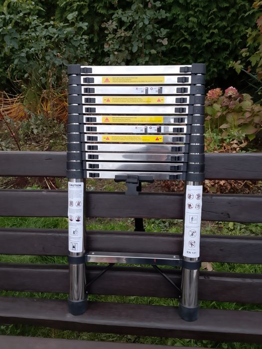 Drabina teleskopowa 3,8 m stal nierdzewna