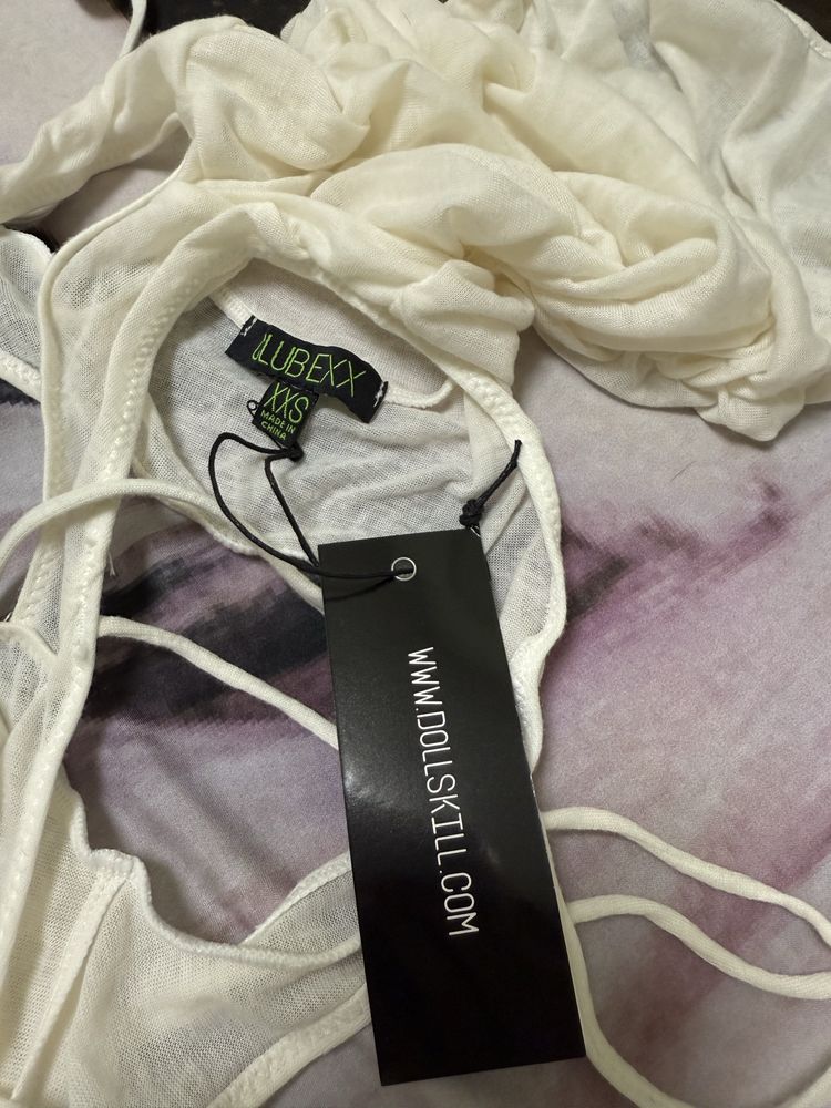 Топ топик юбка Dollskill Club exx рейв y2k new rock demonia mm6