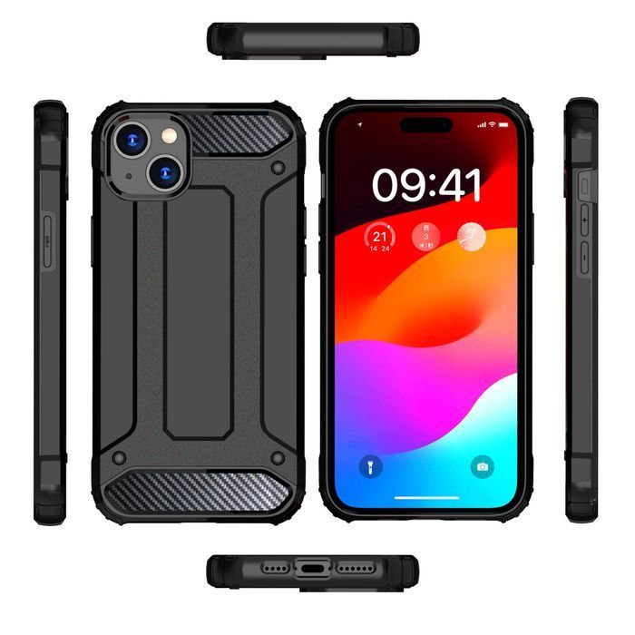 Pancerne etui Hybrid Armor do iPhone 15 - niebieskie