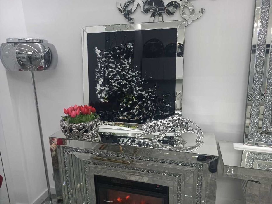 Lustrzany obraz z kryształkami Glamour Róża 80 drzewko szczęścia puma