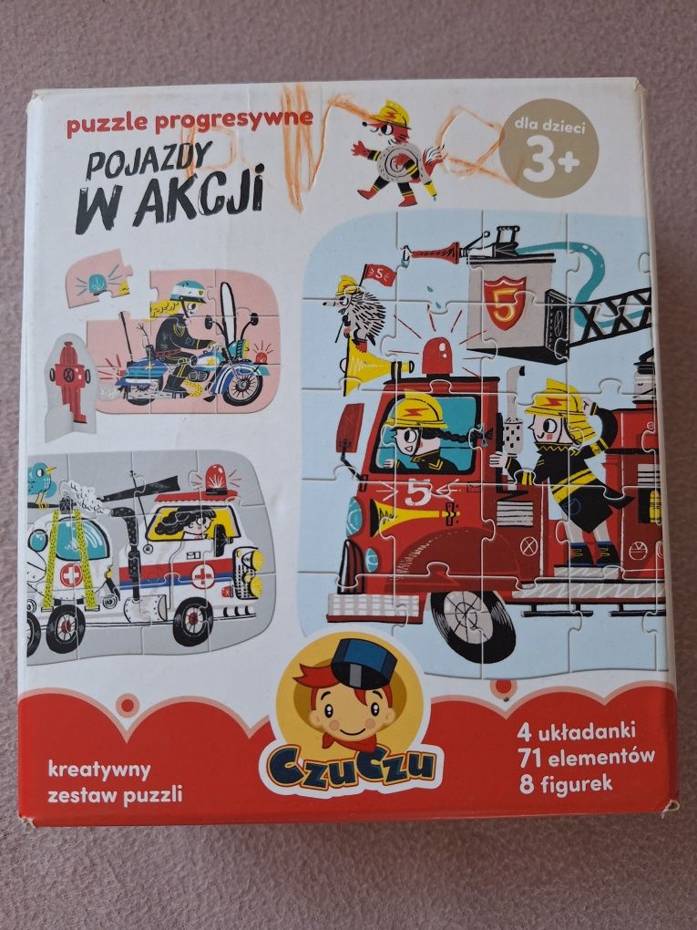 Puzzle CzuCzu 3+ z figurkami W akcji straż pożarna