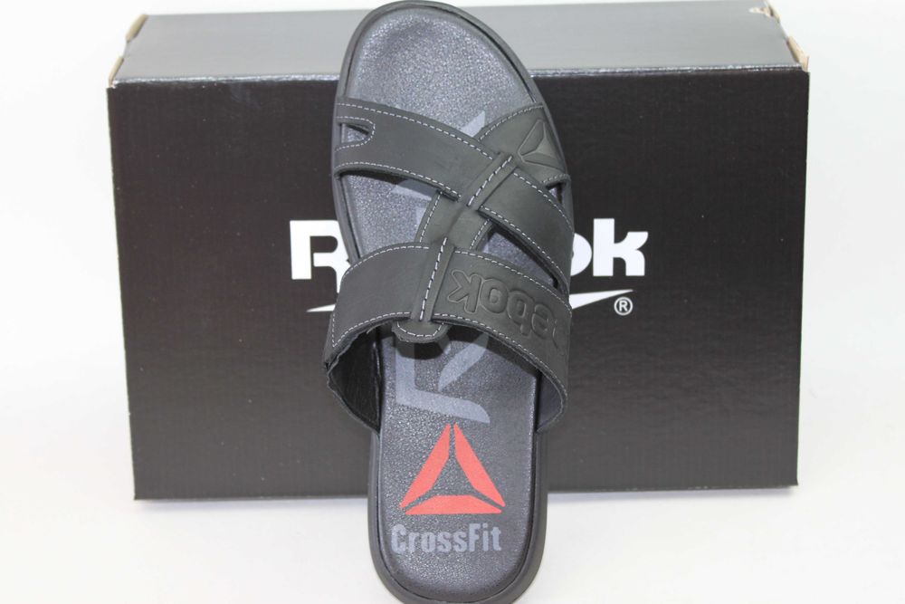 Reebok — кожаные сабо шлёпанцы шлепки ляпанці шльопанки (R-33черные)