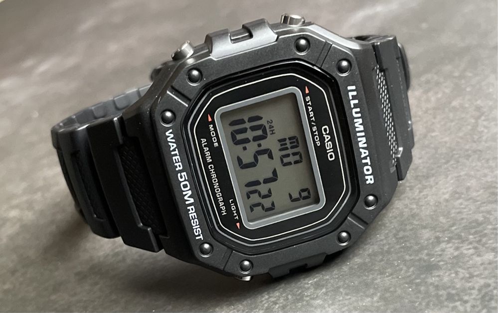 Годинник Casio W-218H-1A новий оригінал illuminator великий вибір