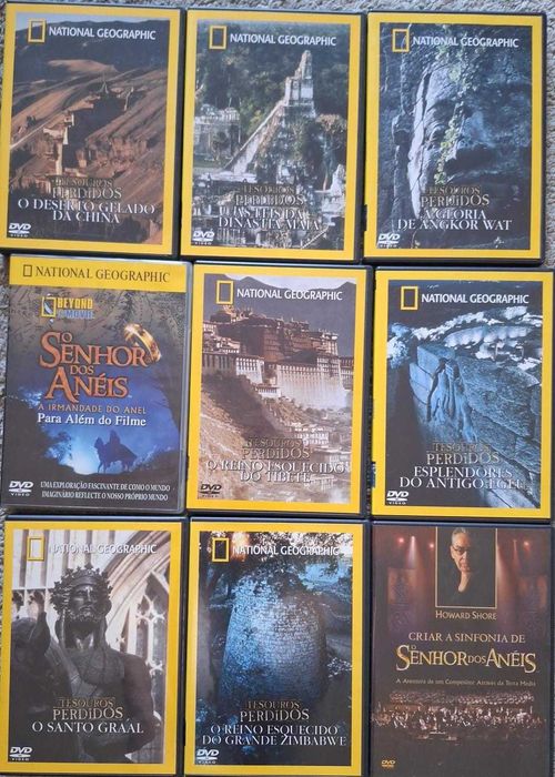 7 DVD Nat. Geographic + 2 relacionados com Senhor dos Aneis por €10
