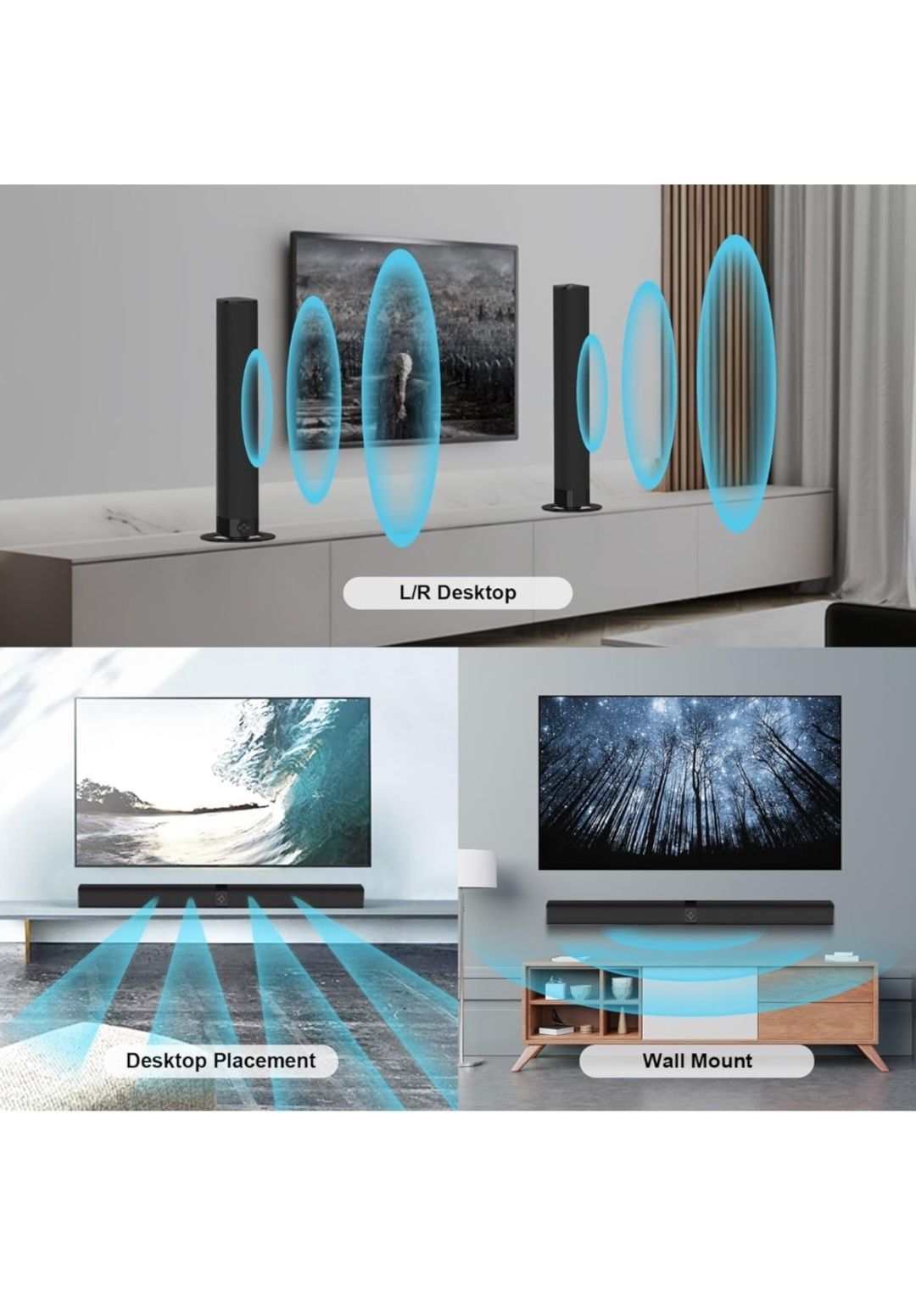 2 w 1 Sound Bar do telewizora, rozdzielany