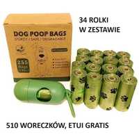 Woreczki na psie odchody 510sztuk plus etui