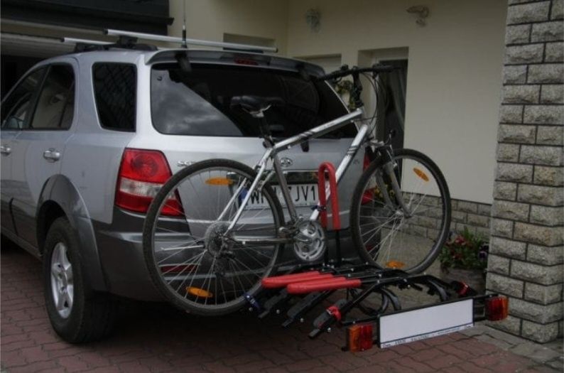 Platforma Bagażnik Samochodowy na hak Amos podróż transport 4 rowerów