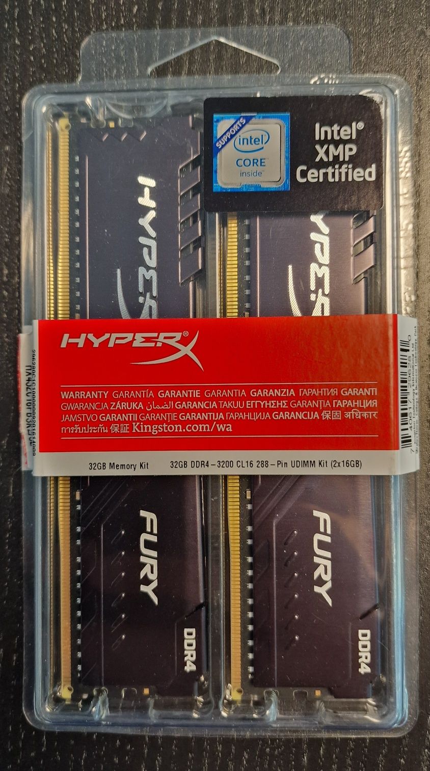 Memória RAM Kingston HyperX Fury Black 32GB (2x16 GB) DDR4 3200Mhz