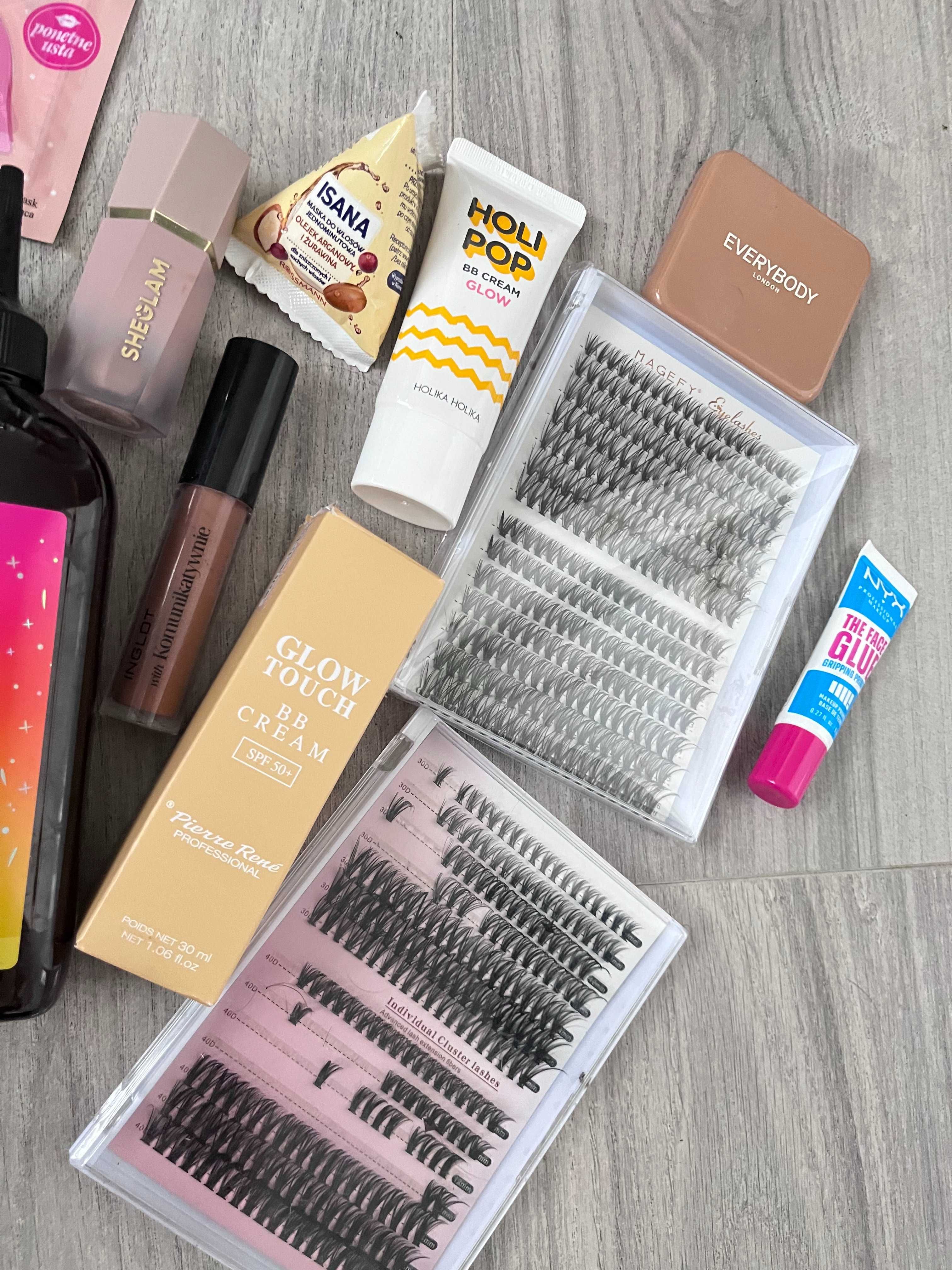 zestaw kosmetykównyx holika everybody london inglot sheglam kępki rzęs