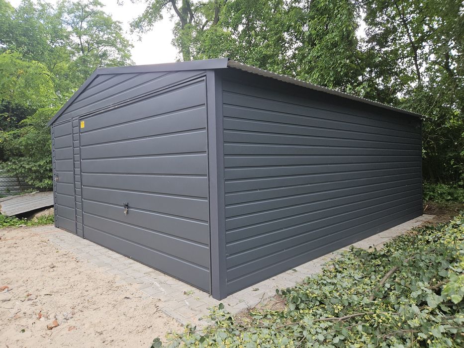 5x6 POM Garaze Blaszane Garaż Blaszany Blaszak Blaszaki Antracyt