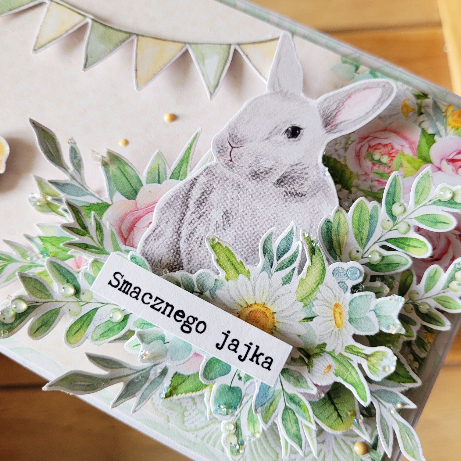 Kartka ręcznie robiona wielkanocna handmade scrapbooking na Wielkanoc