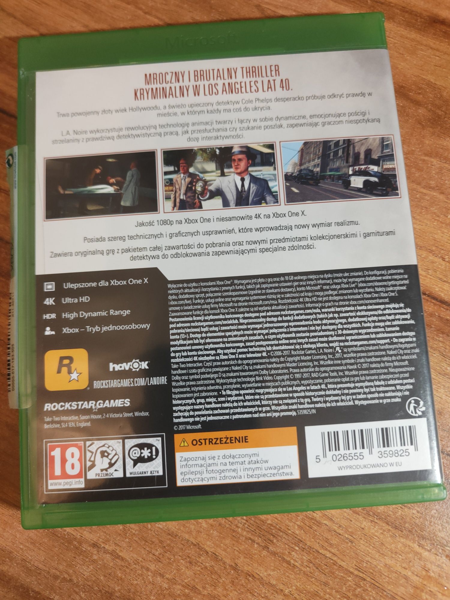 Gra L.A. Noire na Xboxa one