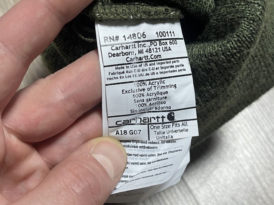 Carhartt Acrylic Watch Hat Оригинальная Мужская Шапка