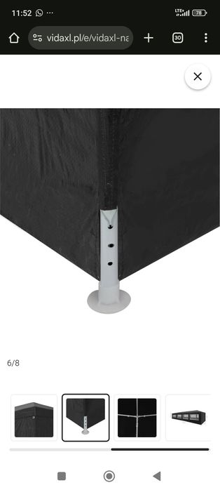 vidaXL Nowy Namiot imprezowy, 3 x 12 m, antracytowy