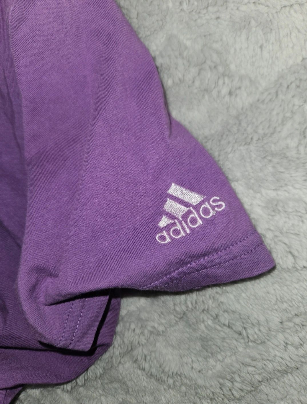 Adidas  Dziewczęcy Fioletowy T-shirt Bluzka Logo r. 164