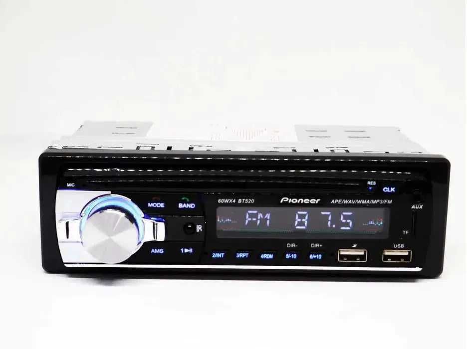 Мощная магнитола Pioneer JSD-520 с Bluetooth, 4*60 Вт! с USB, FM! NEW