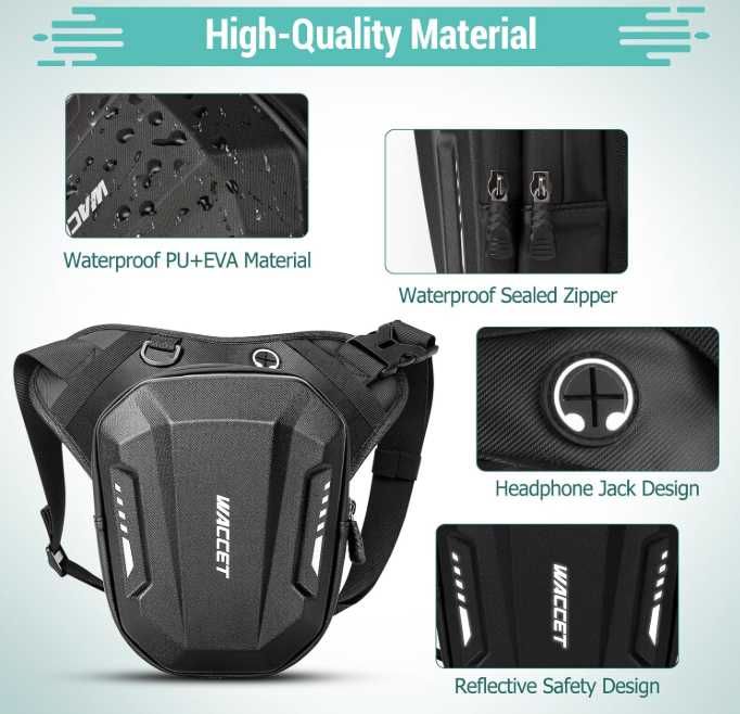 WACCET Torba na nogę udo na motocykl rower wielofunkcyjna wodoszczelna