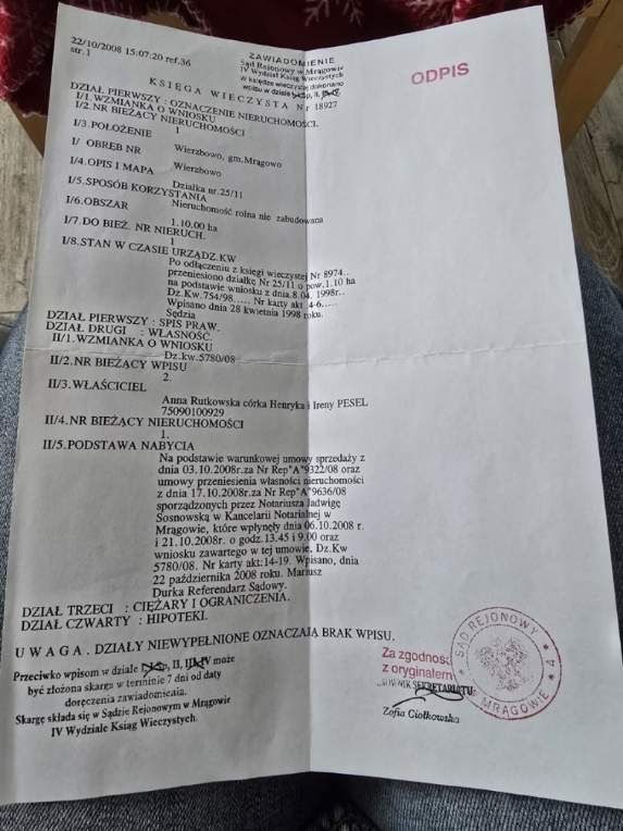 Działka rolno-budowlana z linią brzegową