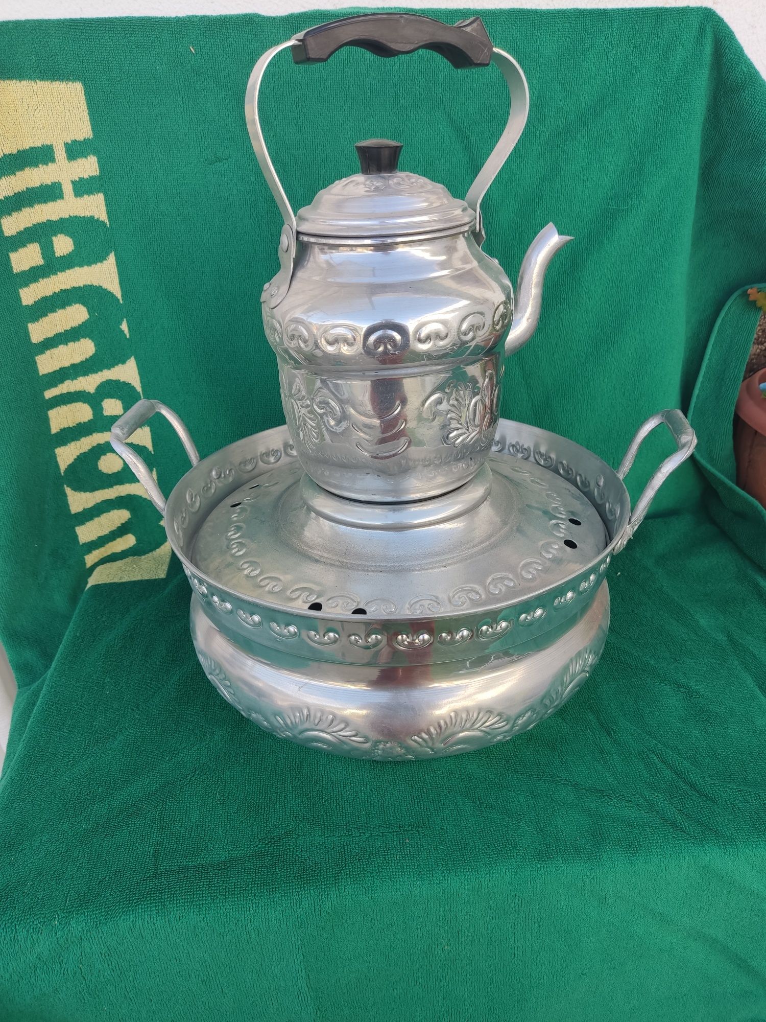 Conjunto de chaleira turca em aço inoxidável