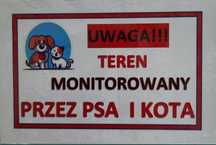 Tabliczka ostrzegawcza UWAGA PIES i KOT