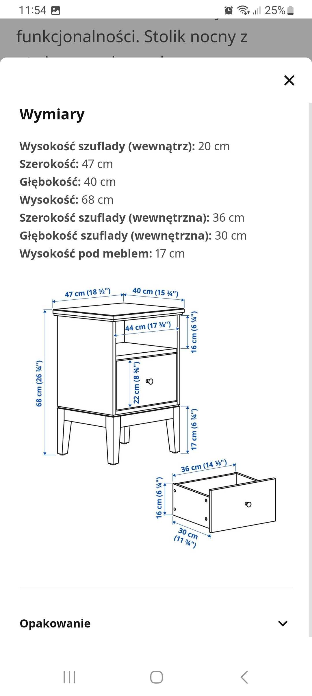 Szafka nocna idanas ikea