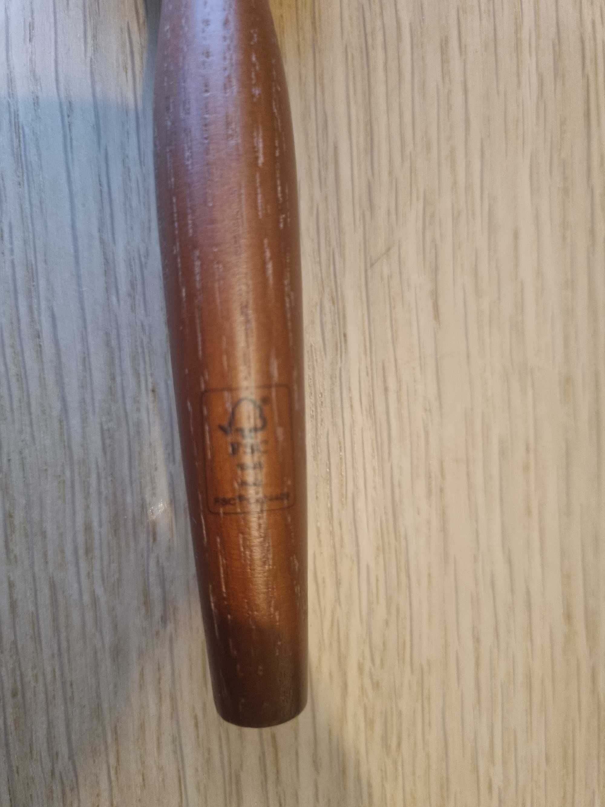 Okrągła szczotka do włosów wykonana z litego drewna bukowego - 35 mm