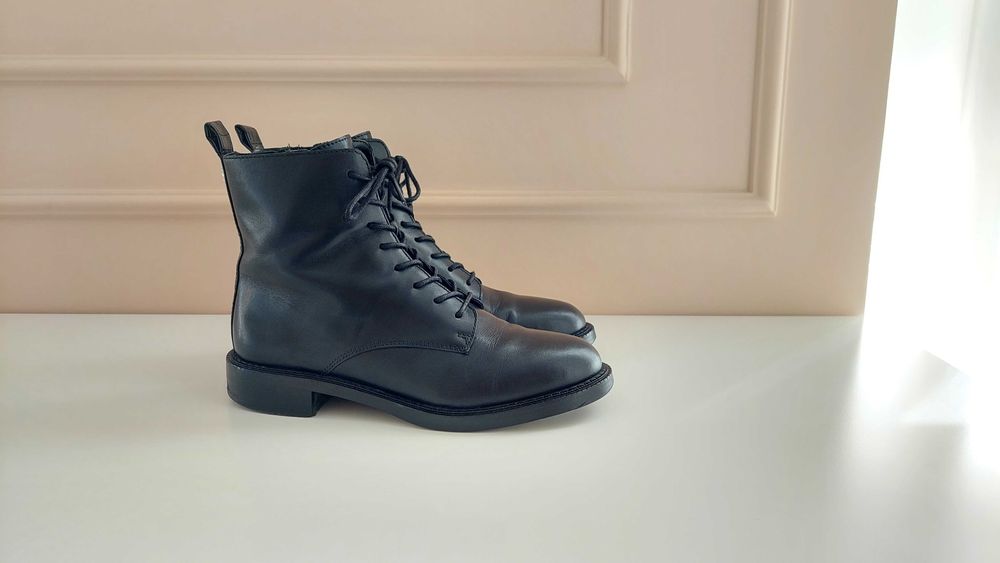 Кожаные ботинки Sam Edelman Nina combat boot на шнурках и молнии