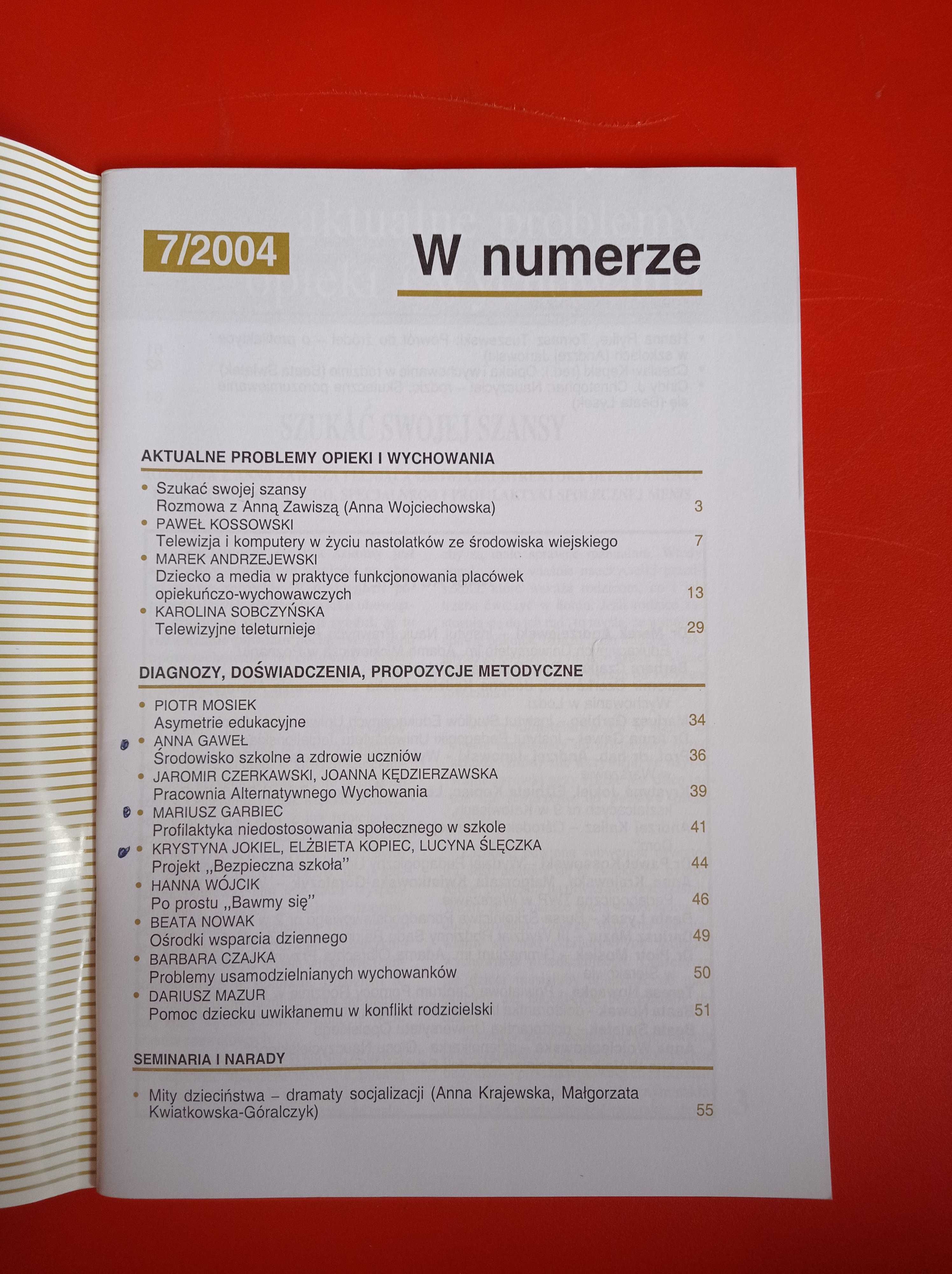 Problemy opiekuńczo-wychowawcze, nr 7/2004, wrzesień 2004