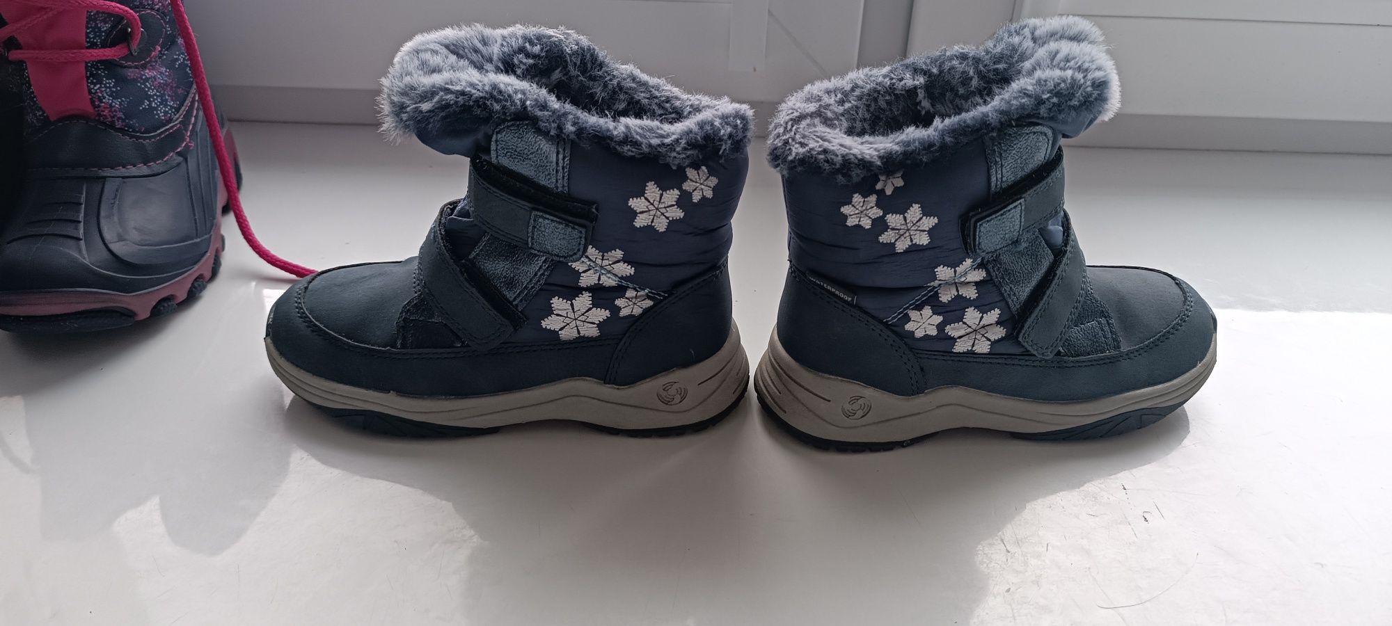 Buty zimowe, śniegowce, ocieplane,  dziewczęce