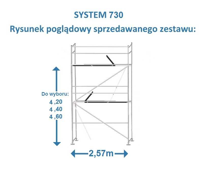 Rusztowanie System 730 ALU rusztowania 6m robocze POLSKI PRODUCENT