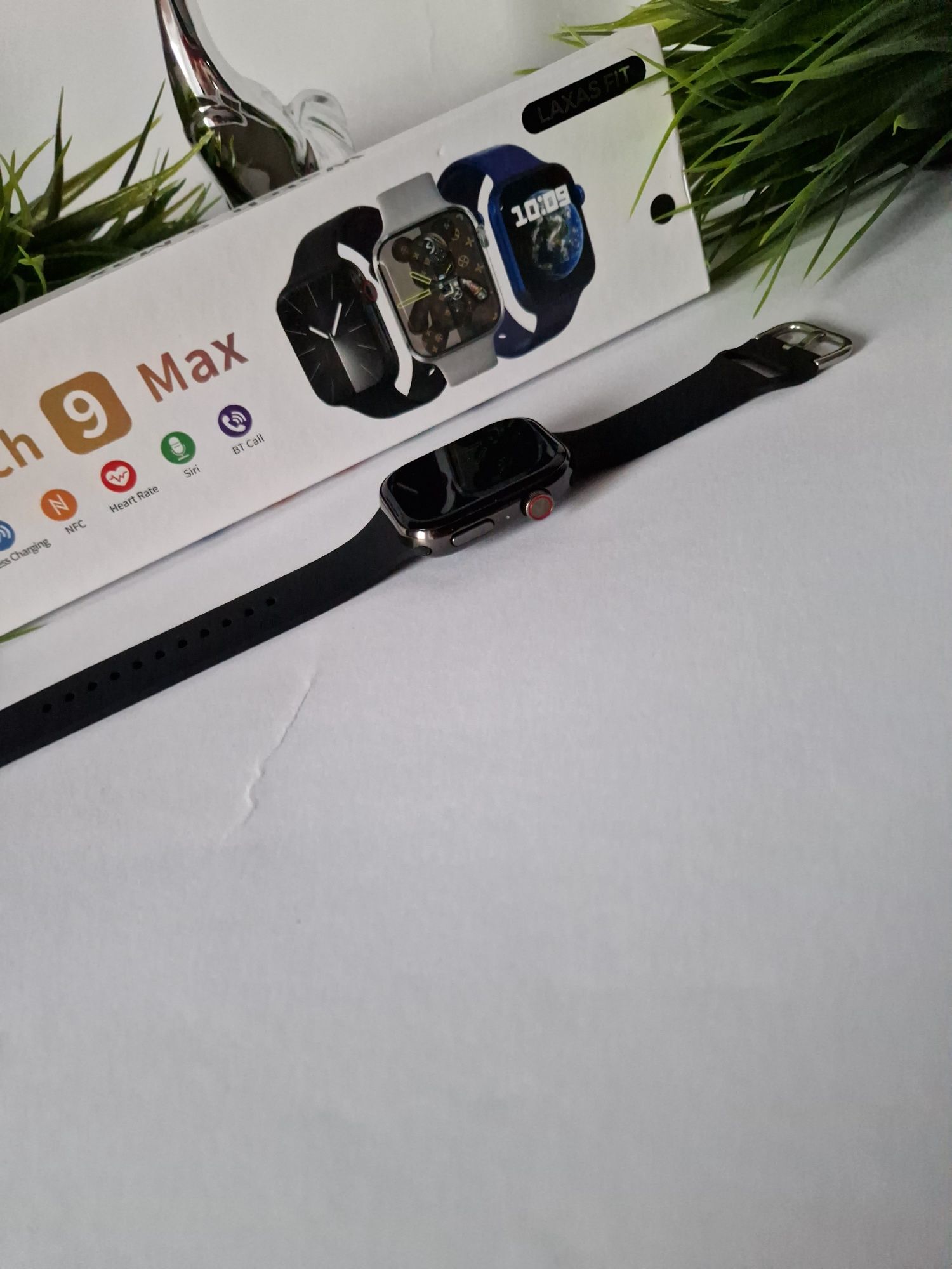 Smartwatch 9 max, komplet czarny