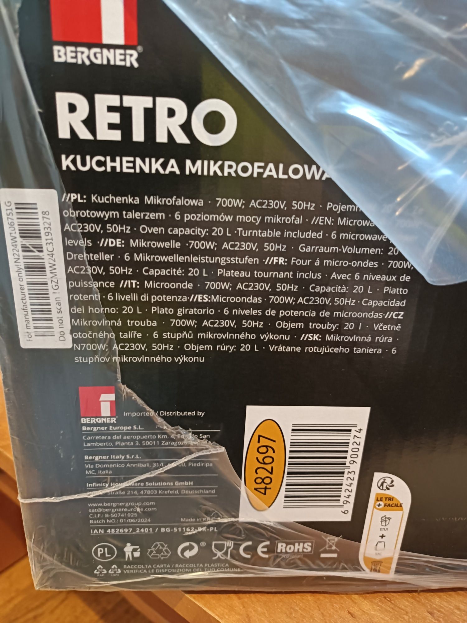 Sprzedam nową mikrofalówkę Berger Retro