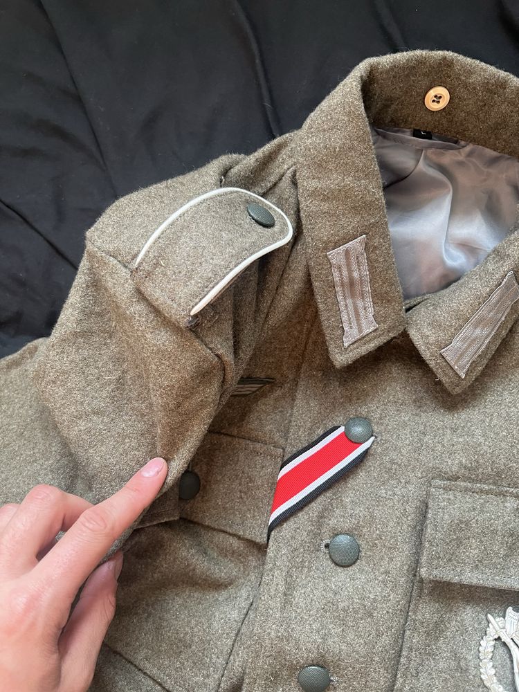 Mundur m43 wehrmacht nie ss bagnet hełm rekonsturkcja