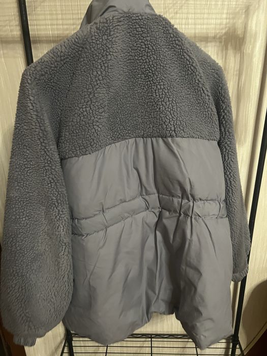 Куртка удлиненая серо голубая