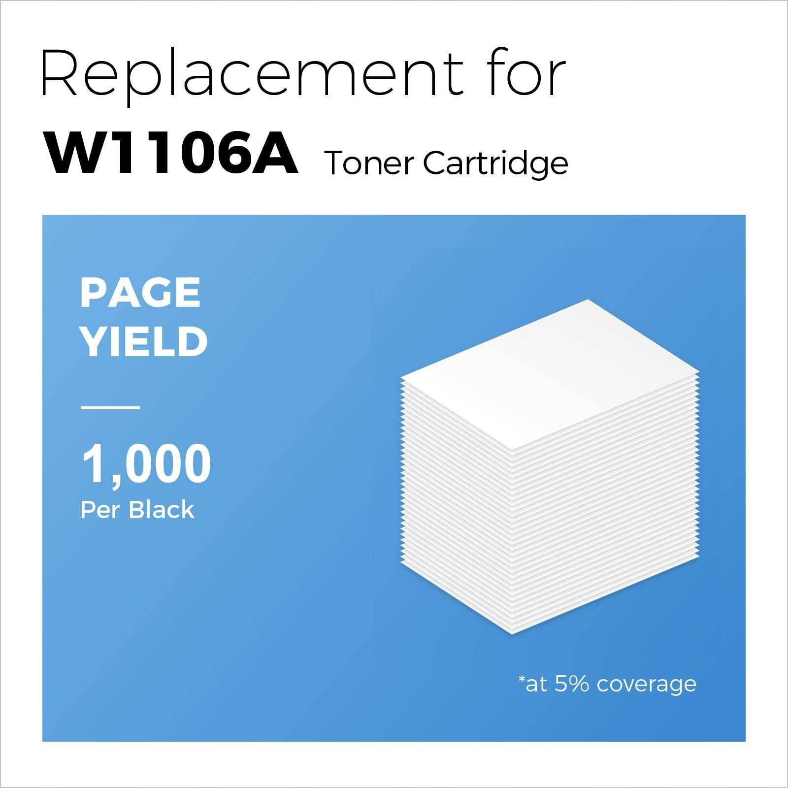 MYCARTRIDGE kompatybilny z HP 106A Kaseta z czarnym tonerem W1106A