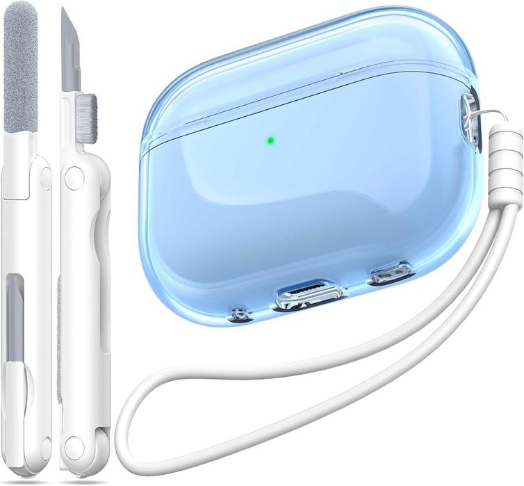 MHYALUDO etui na Airpods Pro przezroczyste miękkie odporne na wstrząsy
