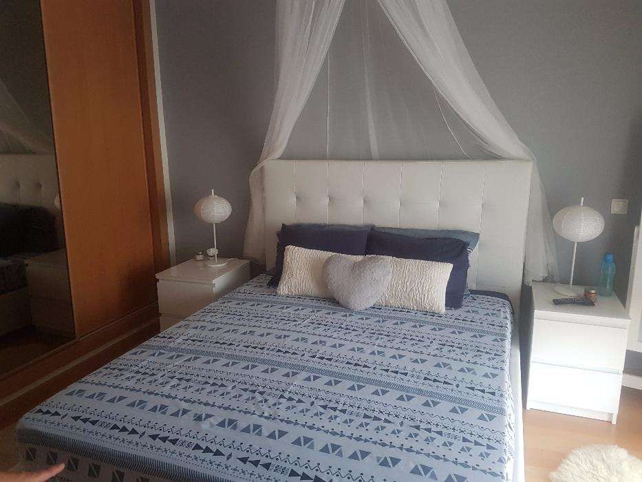 Cama 100 Estofada Nova + Estrado + Colchão (Fabricante)