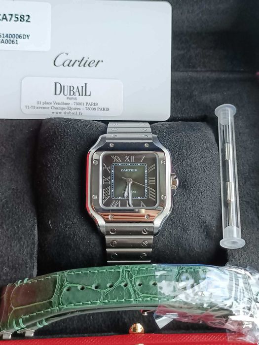 Cartier Santos Medium Green 2023r/ Gwar. do 2031r