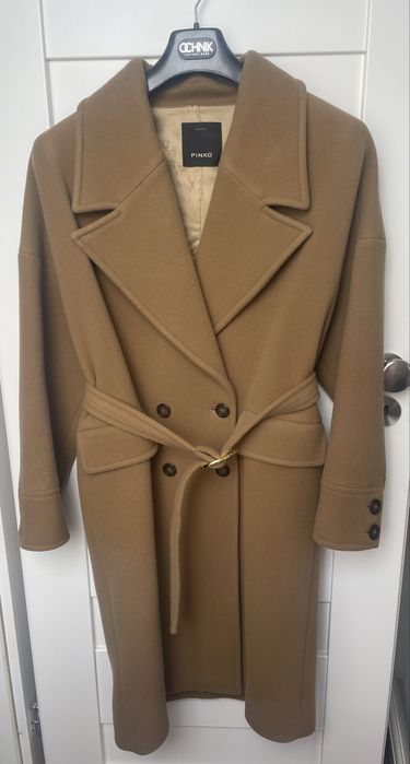 PINKO Alluvione wełniany płaszcz 44IT 12UK 38D Nowy