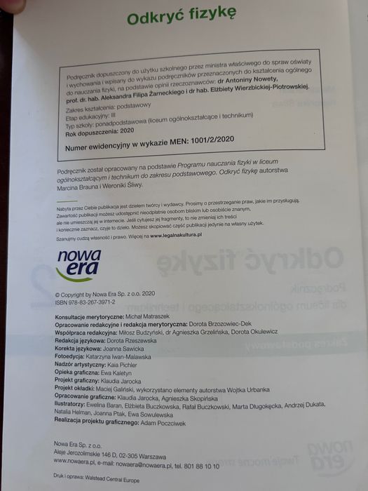 Odkryć fizykę 2. Nowa Era zakres podstawowy.