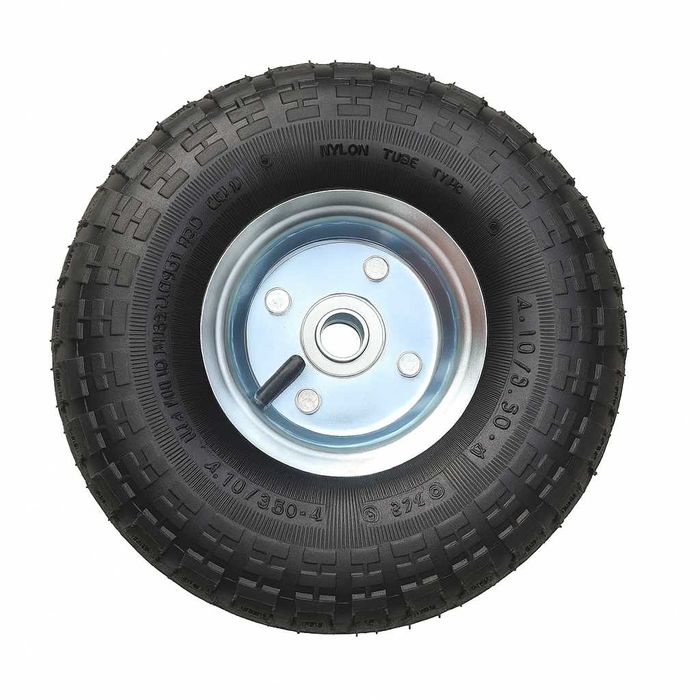 Kółko pompowane 4.10/3.50-4 z felgą stalową, łożysko kulkowe, fi 20 mm