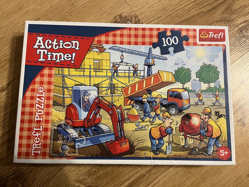 Puzzle 100 Trefl Action Time - Budowa (5+)