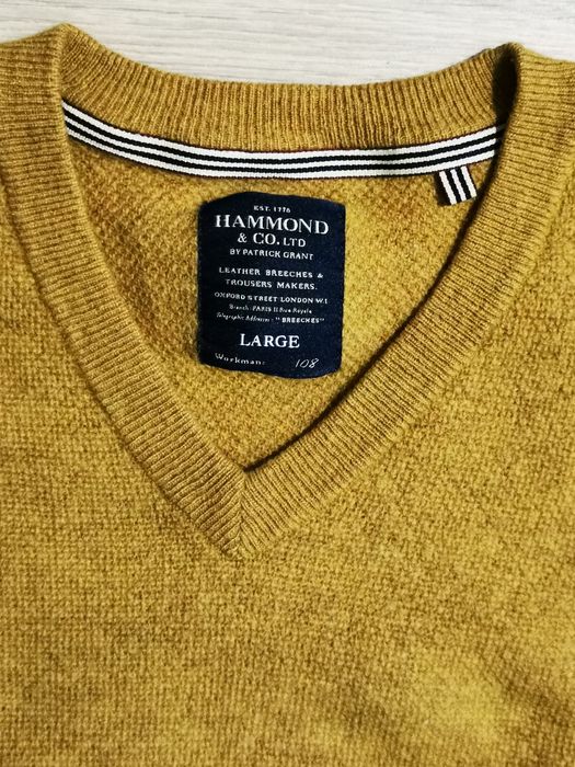 Sweter męski wełniany w serek hammond & co rozmiar L