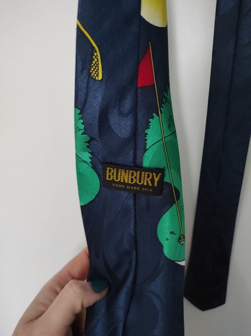Krawat jedwabny granat, diabeł tasmański Bunbury