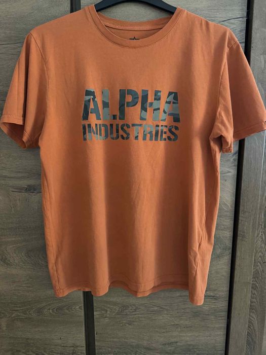 Koszulka męska Alpha Industries – pomarańczowa, rozmiar XL, jak nowa!