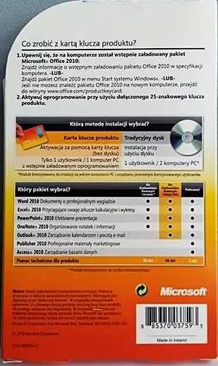Microsoft Office 2010 Dom i Firma - 1PC licencja wieczysta BOX