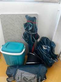 Kit de Campismo - Tenda, colchão, cadeira, geladeira, mesa e bomba