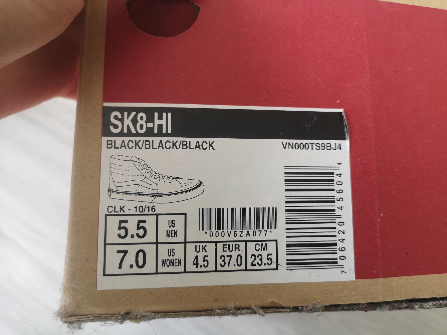 Vans ski8 HI czarne black tenisówki nowe r. 37 classic basic skate