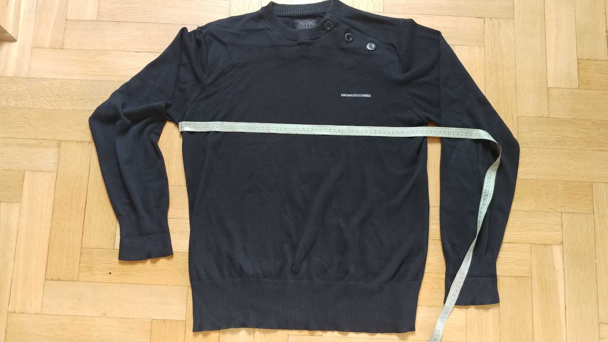 Sweter męski Firetrap, czarny, z guzikami, rozmiar XXL (raczej L)